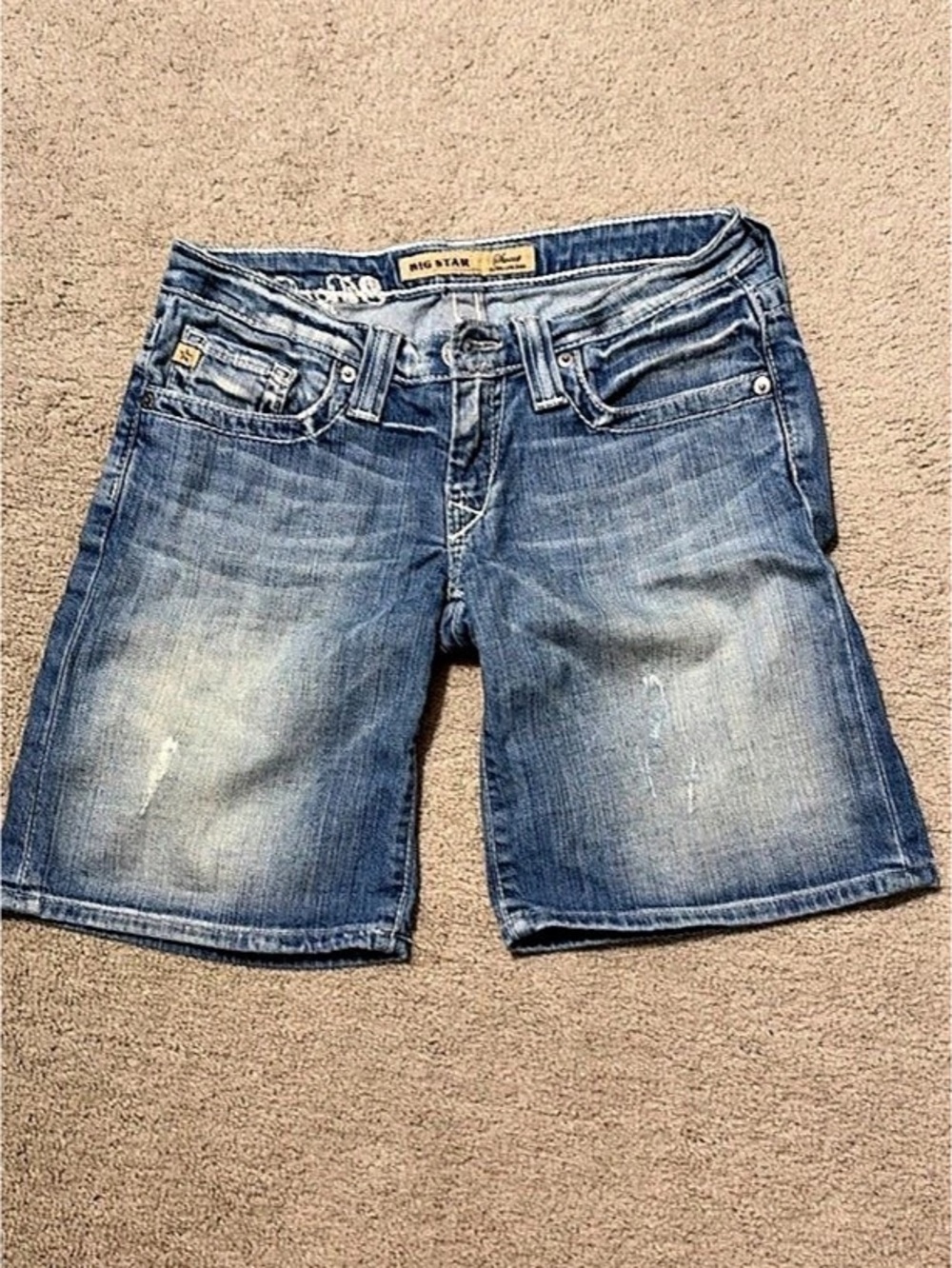 Big Star Sweet Ultra-Low Rise Denim Shorts Waist 26